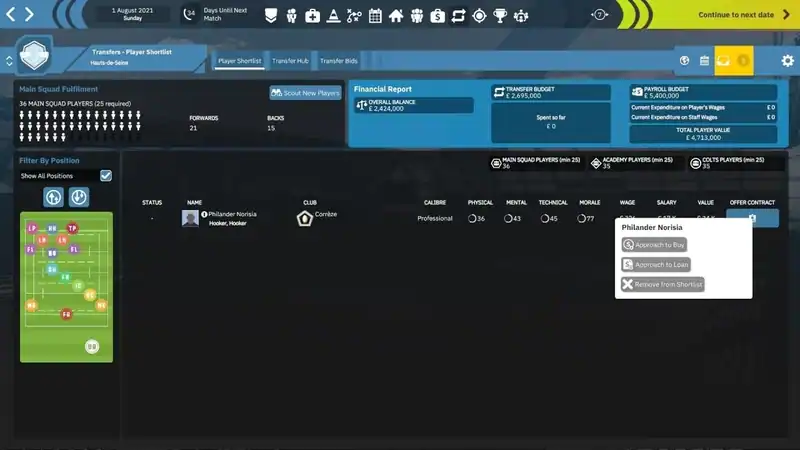 Rugby Union Team Manager 4 — изображение 3
